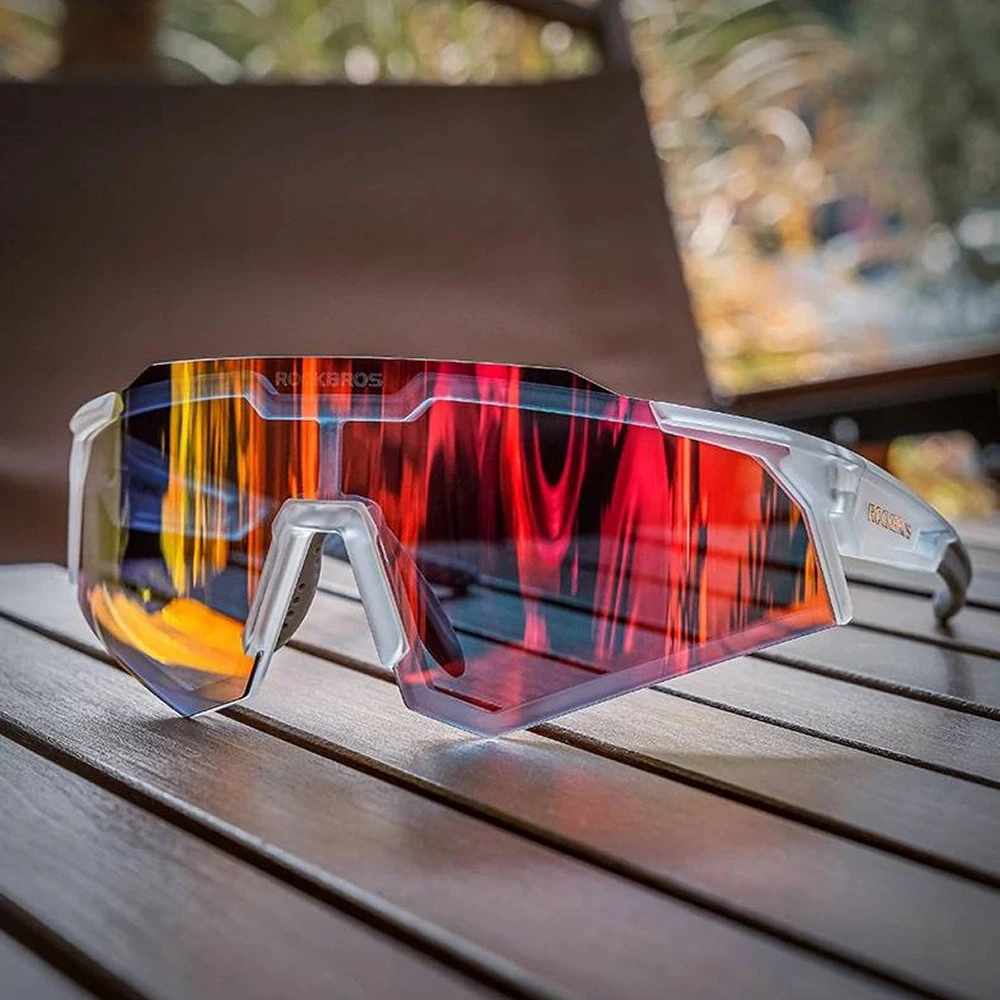 Rockbros SP291 photochromic UV400 dviratininko akiniai – baltos spalvos