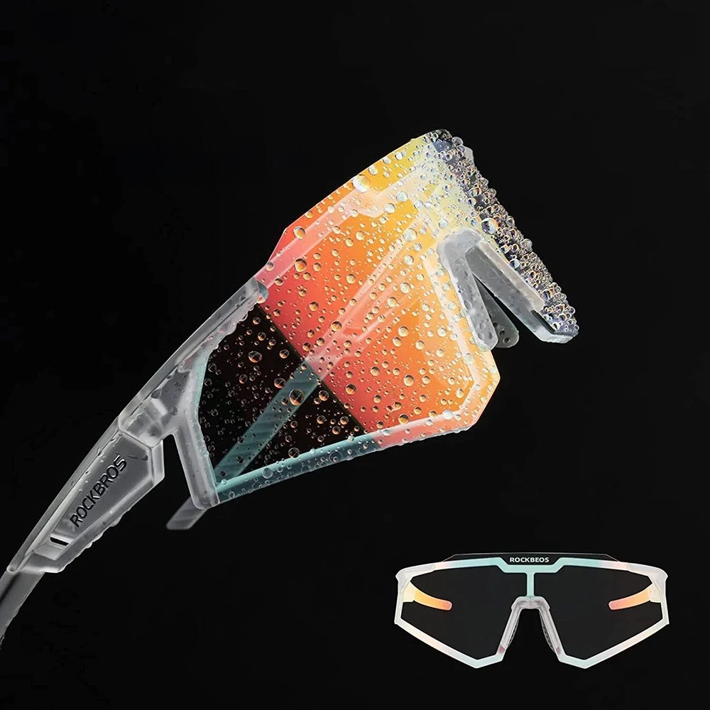 Rockbros SP291 photochromic UV400 dviratininko akiniai – baltos spalvos
