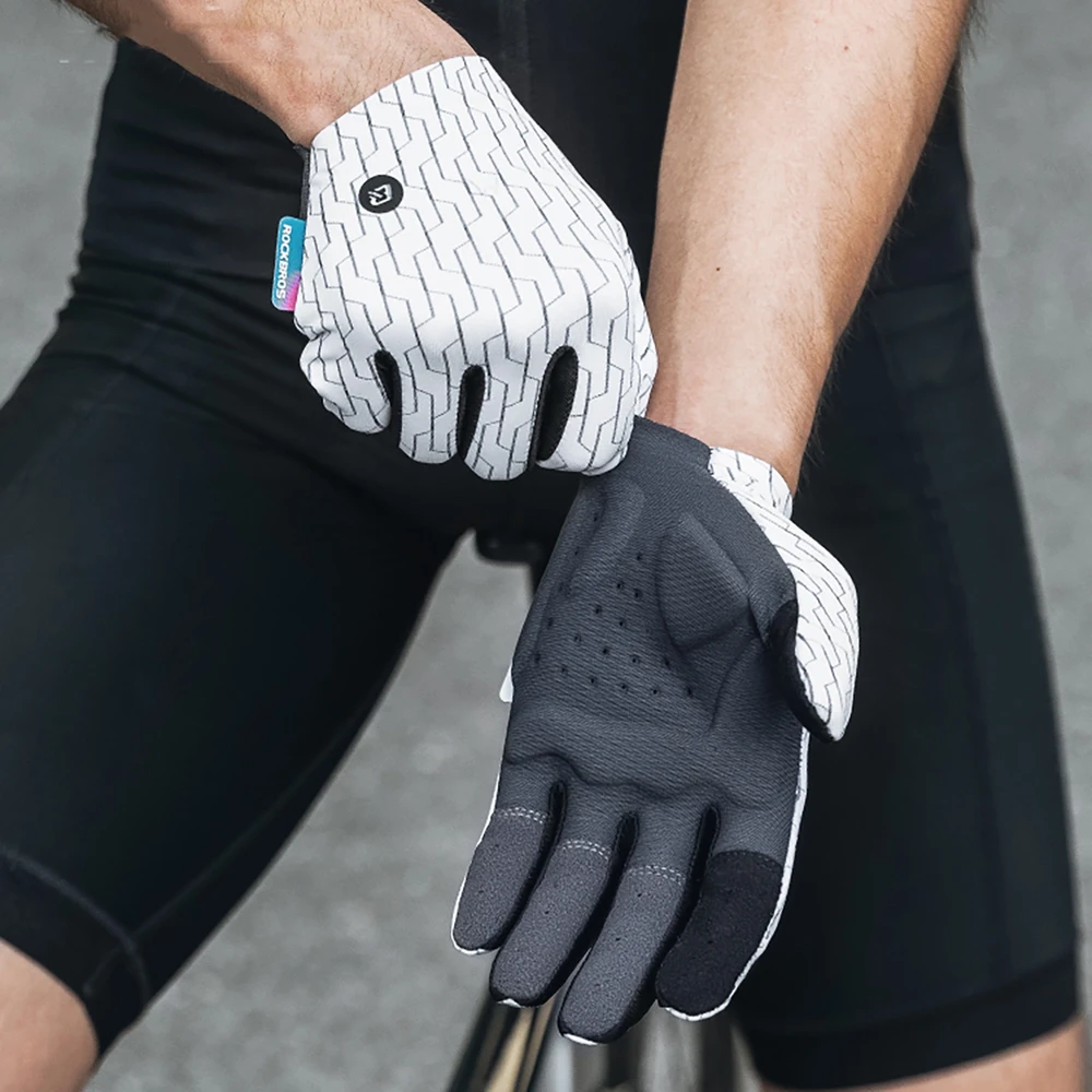 Rockbros sports pirštinės full spring-summer dydis L – baltos ir juodos spalvos