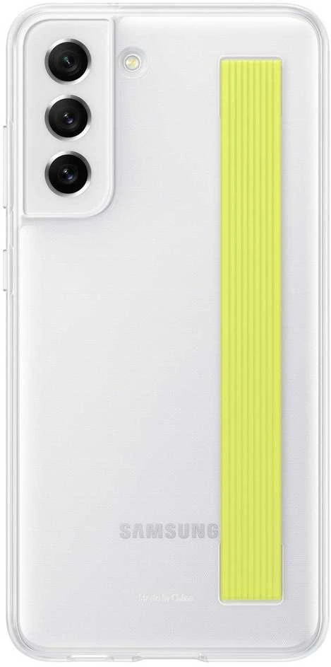 112803 Dėklas Samsung EF-XG990CWEGWW S21 FE 5G G990 baltos spalvos Slim Strap Cover