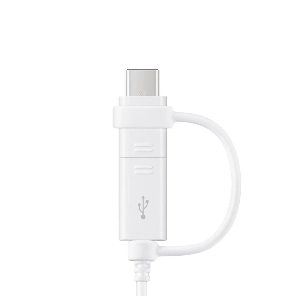 „Samsung“ kombinuotasis laidas (USB-C ir mikro-USB), baltas
