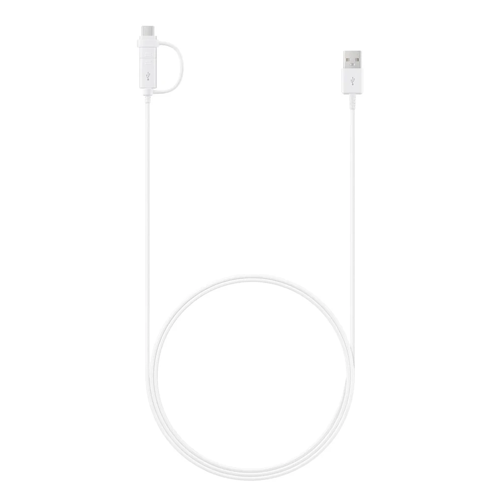 „Samsung“ kombinuotasis laidas (USB-C ir mikro-USB), baltas