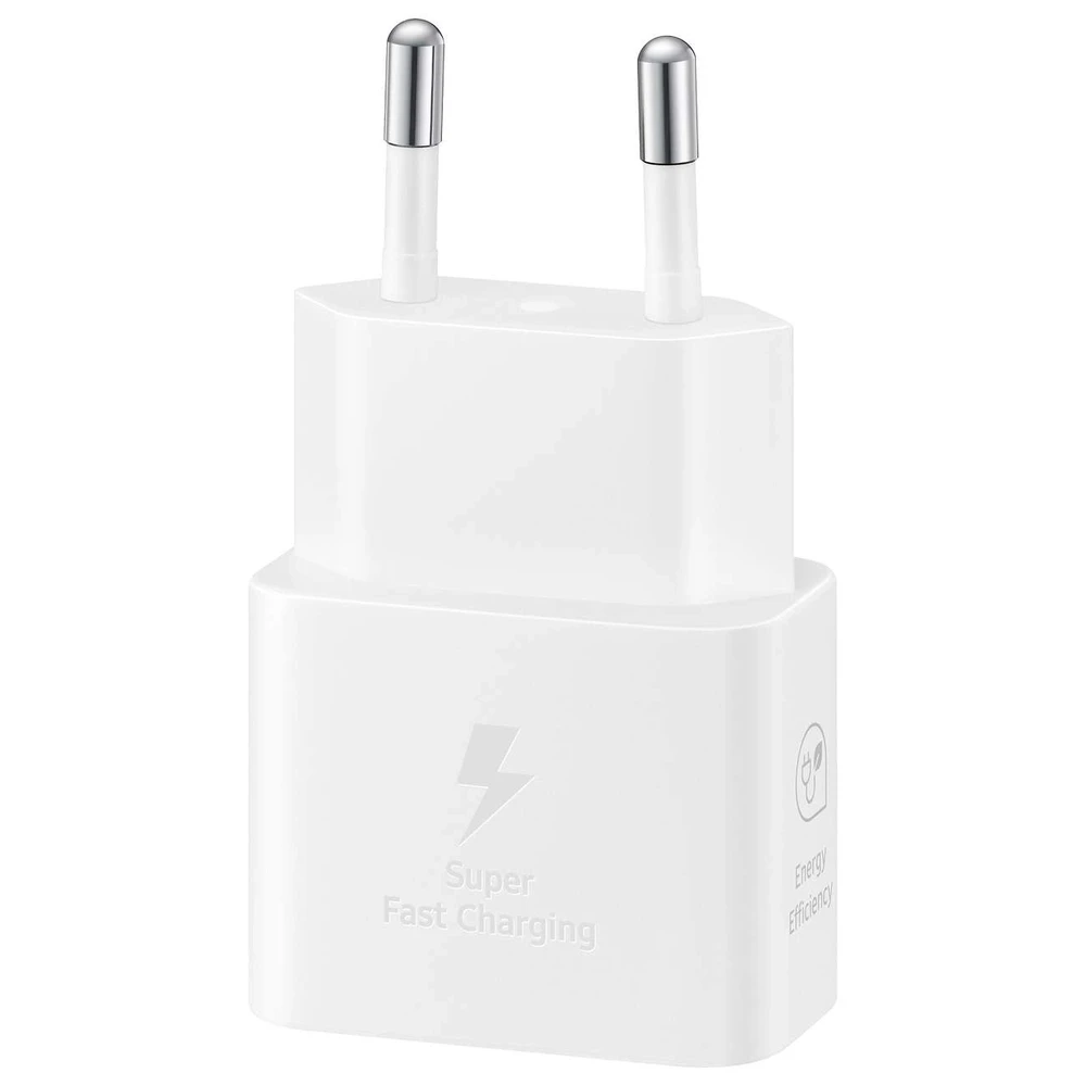 Įkroviklis Samsung EP-T2510XWEGEU 25W + USB-C kabelis baltas