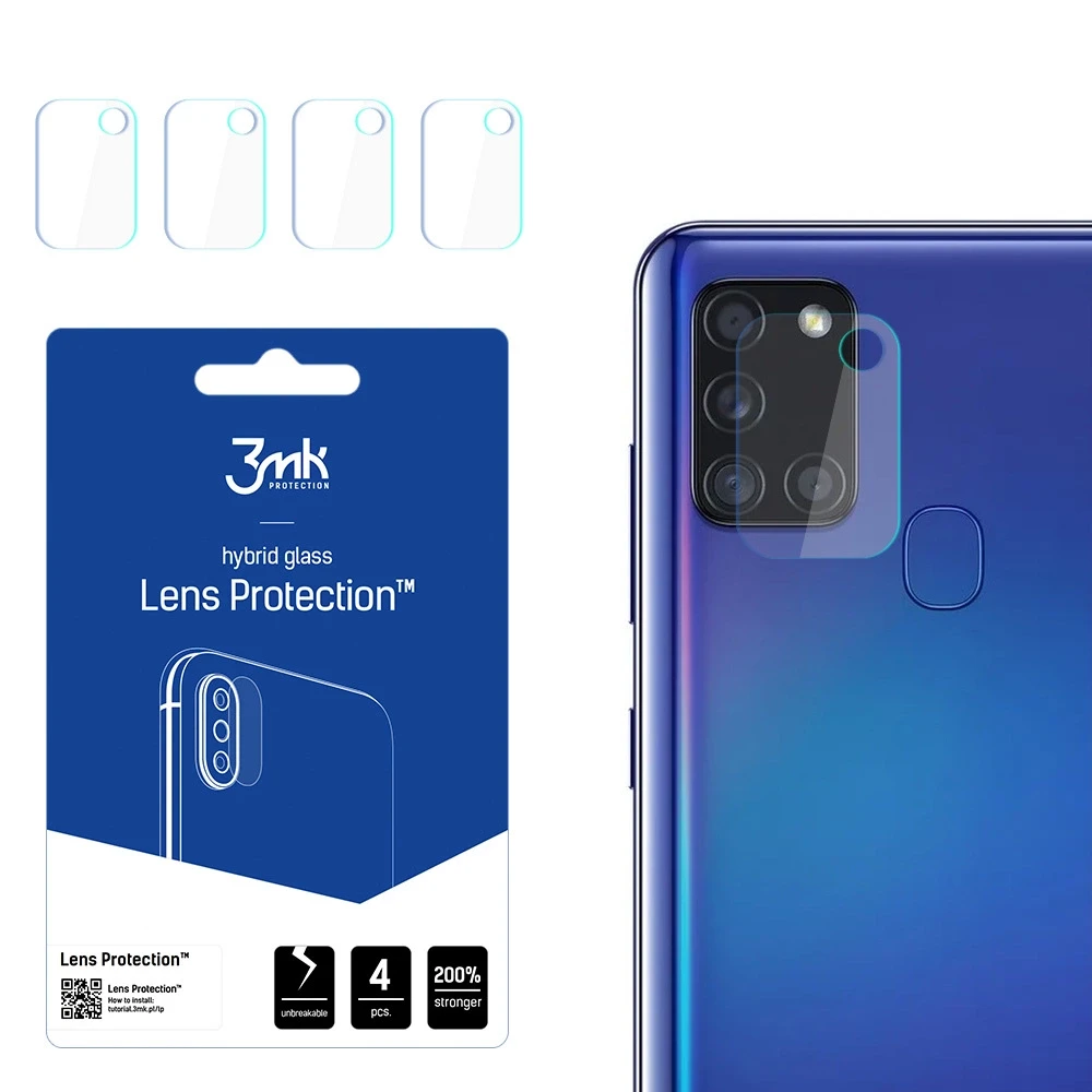 HYBRID GLASS 3MK FLEXIBLE GLASS LENS SAMSUNG GALAXY A21S FOR CAMERA 4 PCS.