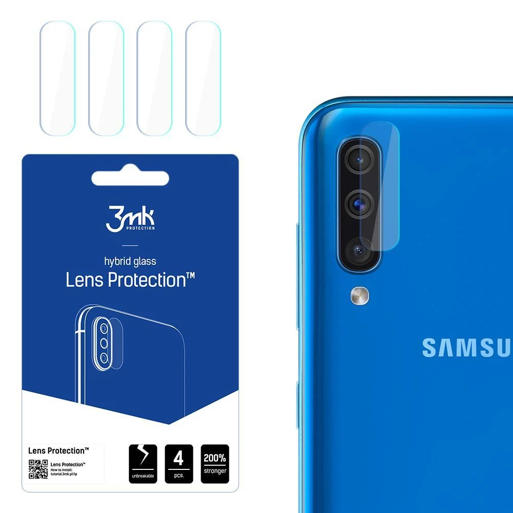 HYBRID GLASS 3MK FLEXIBLE GLASS LENS SAMSUNG GALAXY A50 FOR CAMERA 4 PCS.