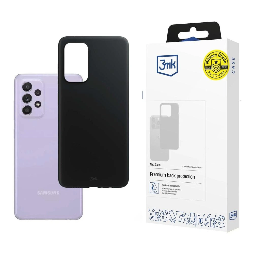 3MK, skirtas Samsung Galaxy A52 4G/5G A52s 5G, Juodas, matinis dėklas