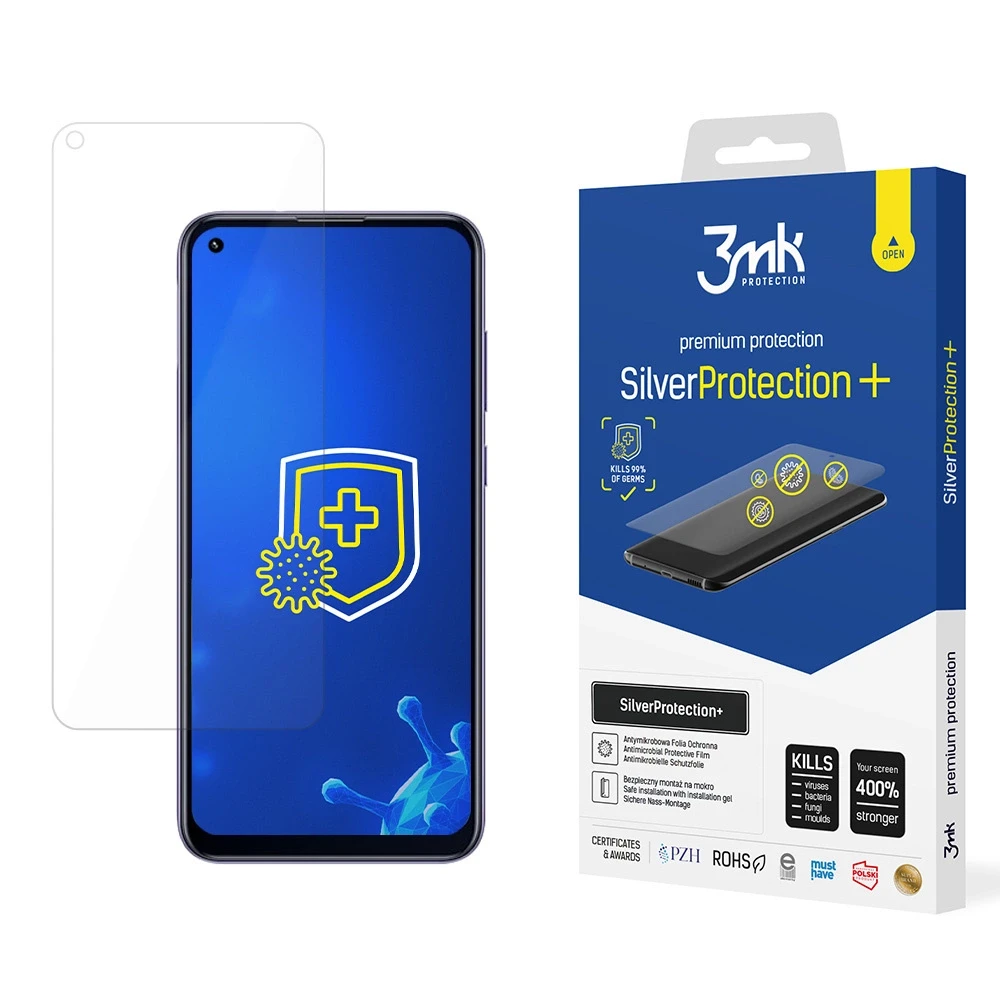 3MK Sidabrinis Protect+ Samsung M115 M11 antimikrobinė plėvelė, skirta montuoti drėgnuoju būdu