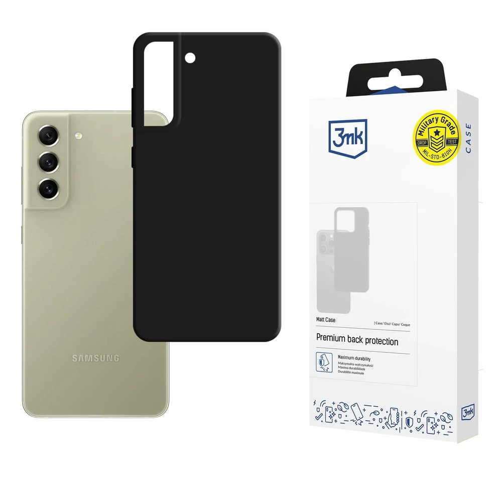 3MK Matt Case Galaxy S21 FE, TPU, Juodas, Matt telefono dėklas