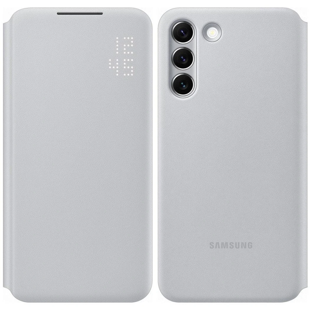 Dėklas NS906PJE Smart LED vaizdo dangtelis, skirtas Samsung Galaxy S22 Plus šviesiai pilkas (šviesiai pilkas)