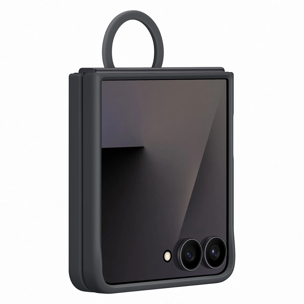 Dėklas PF766TBEGWW Ring Case (Silicone) Samsung Galaxy Flip7, Juodas
