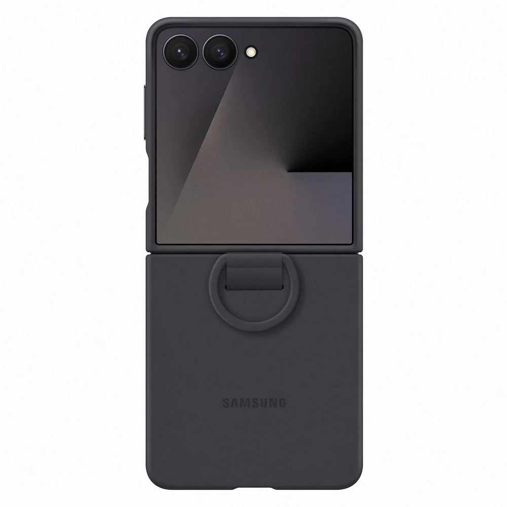 Dėklas PF766TBEGWW Ring Case (Silicone) Samsung Galaxy Flip7, Juodas