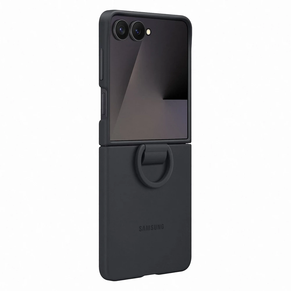 Dėklas PF766TBEGWW Ring Case (Silicone) Samsung Galaxy Flip7, Juodas