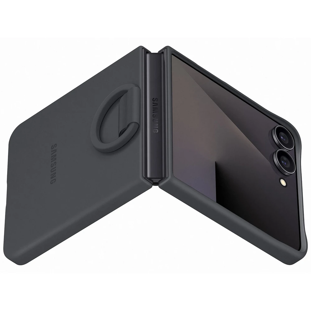 Dėklas PF766TBEGWW Ring Case (Silicone) Samsung Galaxy Flip7, Juodas