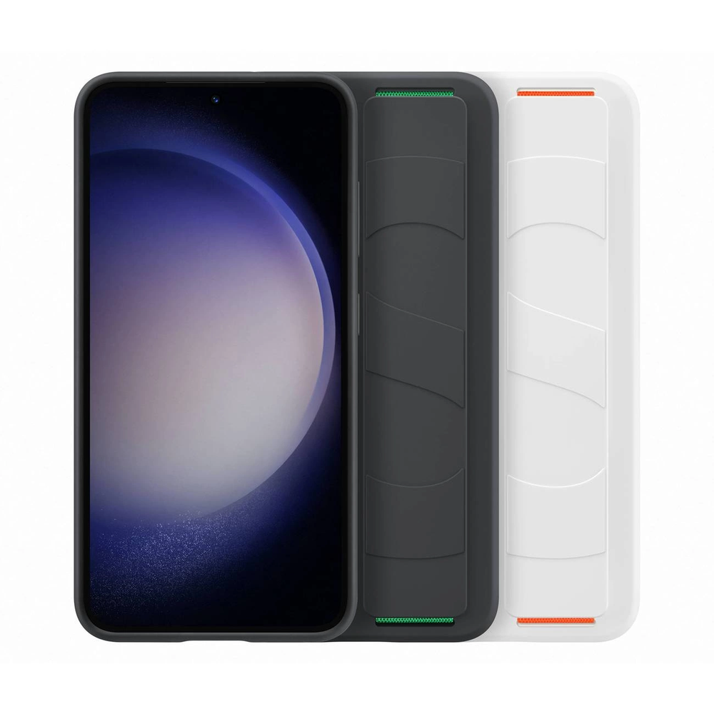 Dėklas Samsung Galaxy S23 silikoninis rankenos dangtelis Baltas