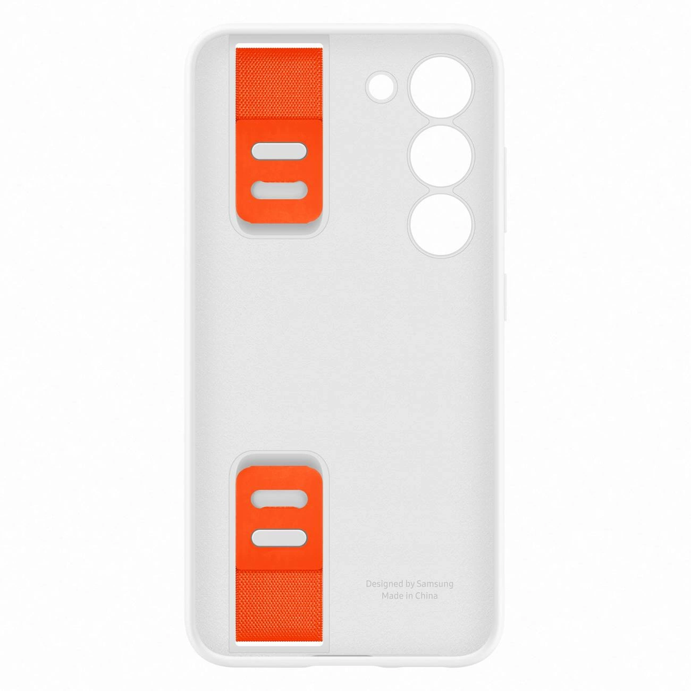 Dėklas Samsung Galaxy S23 silikoninis rankenos dangtelis Baltas