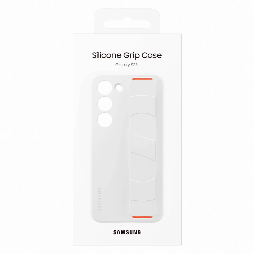 Dėklas Samsung Galaxy S23 silikoninis rankenos dangtelis Baltas