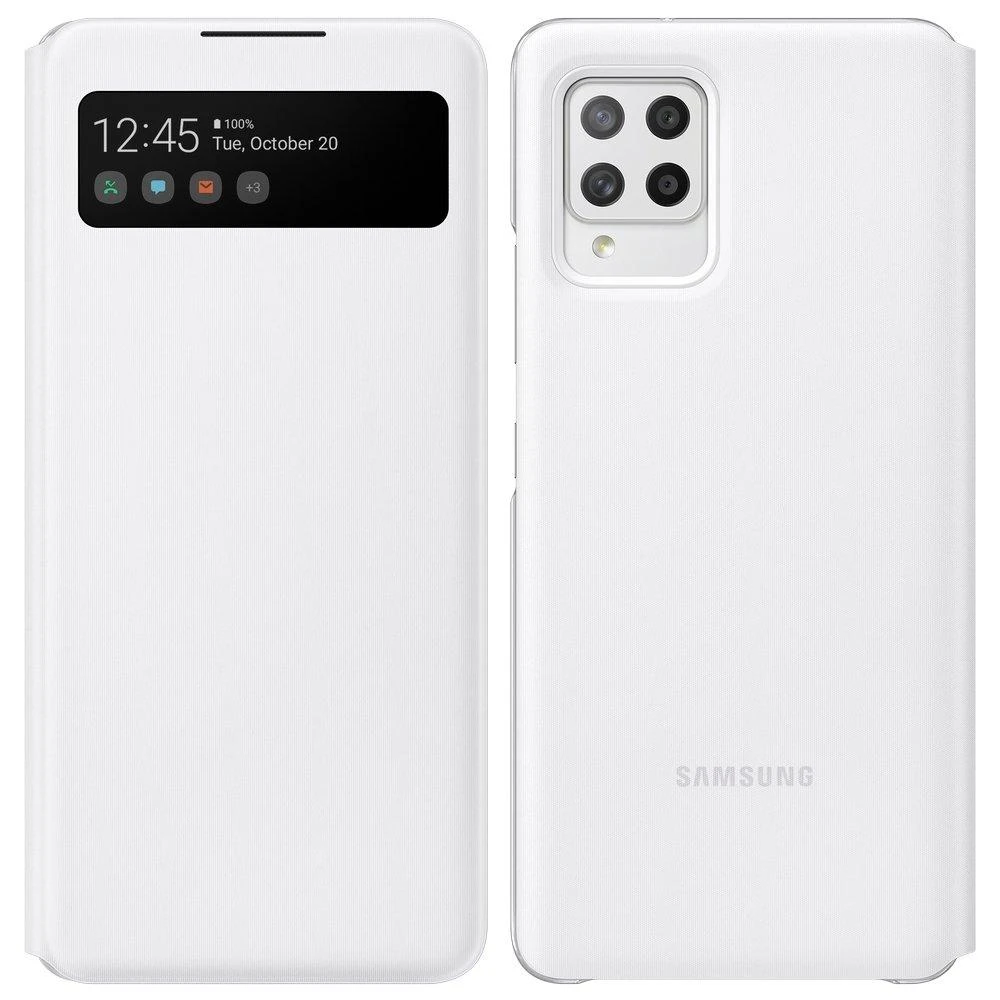 Dėklas EA426PWE Smart S View dangtelis, skirtas Samsung Galaxy A42 (5G) (Baltas)