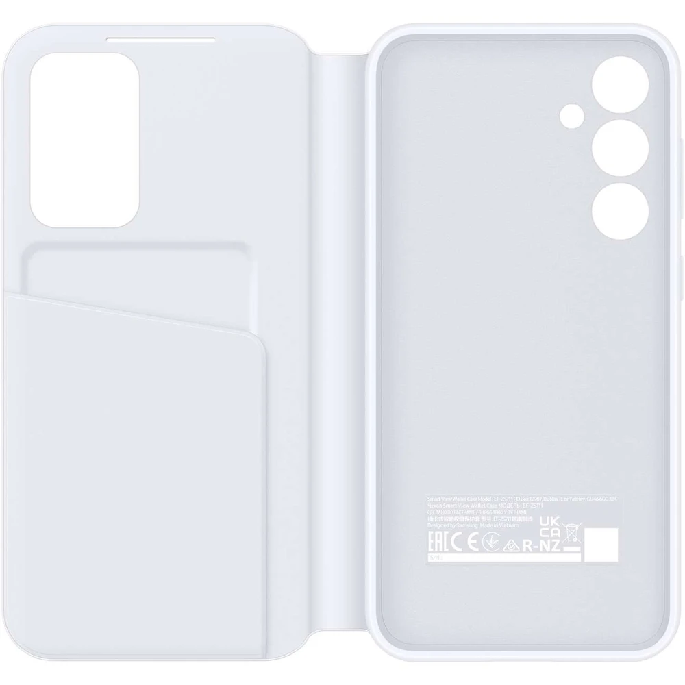 ZS711CWE Smart View piniginės dėklas Samsung Galaxy S23 FE, Baltas