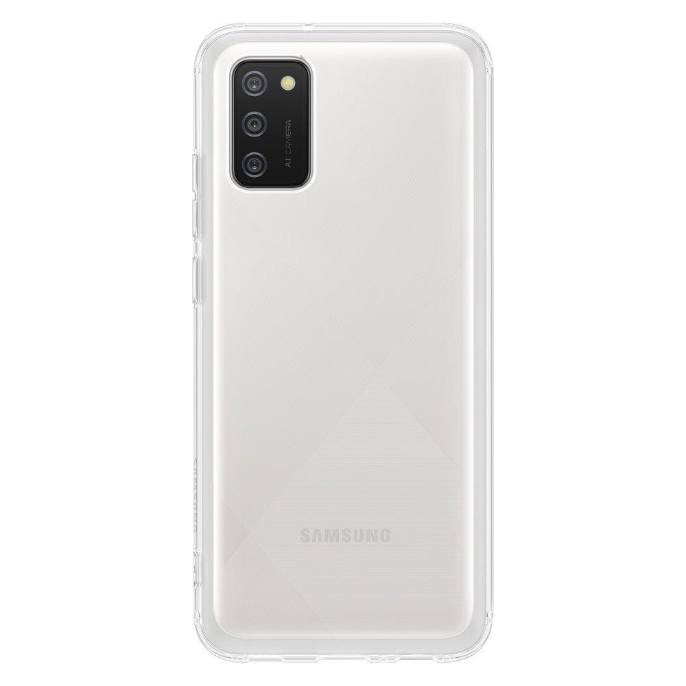 Dėklas QA026TTE minkštas skaidrus dangtelis, skirtas Samsung Galaxy A02S skaidrus (skaidrus)