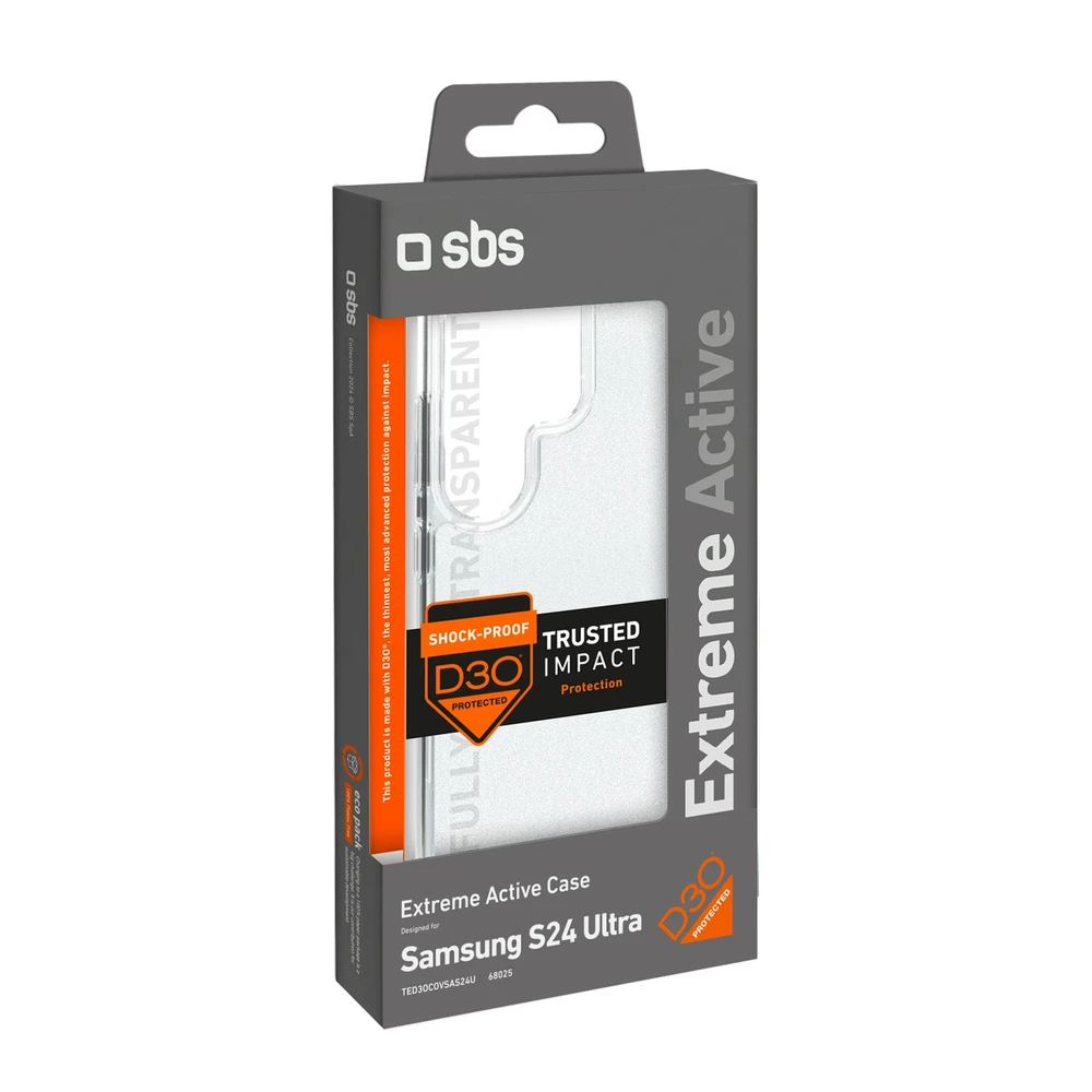 SBS D3O dėklas, skirtas Samsung Galaxy S24 Ultra – skaidrus