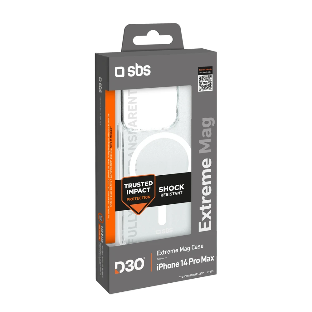 SBS D3O MagSafe Apple iPhone 14 Pro Max – dėklas telefonui skaidrus