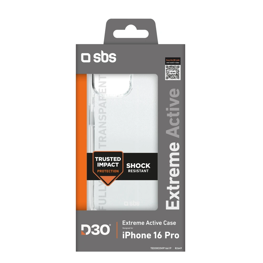 SBS Extreme Active D3O Apple iPhone 16 Pro – dėklas telefonui skaidrus