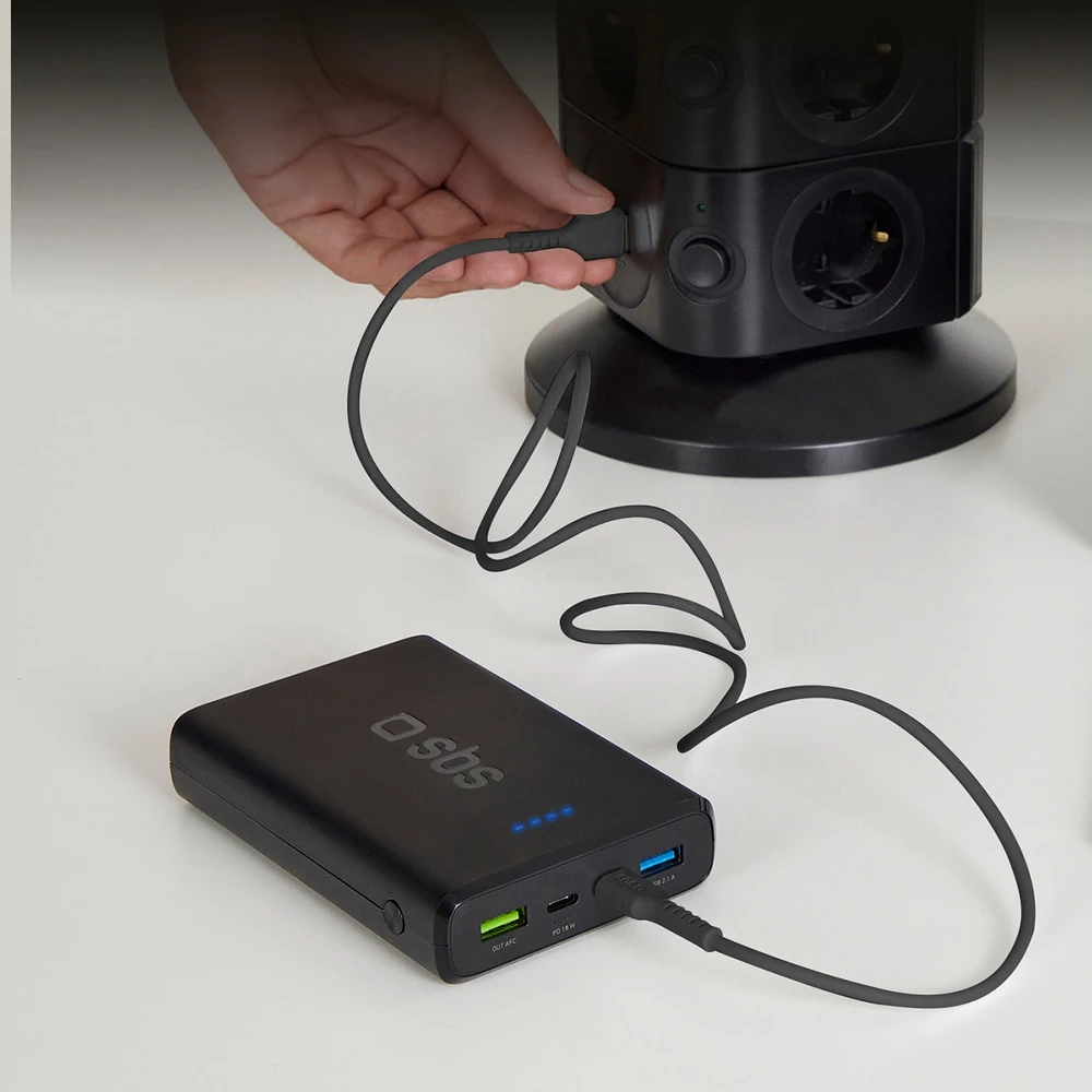 SBS LTHL200 USB-A – Micro-USB kabelis 1m – juodos spalvos