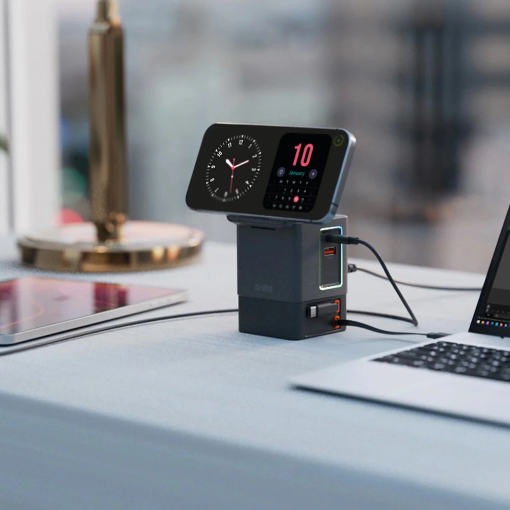 „SBS“ įkroviklis 6 viename su „MagSafe“, stovu ir USB-C laidais, 65 W – Juodas