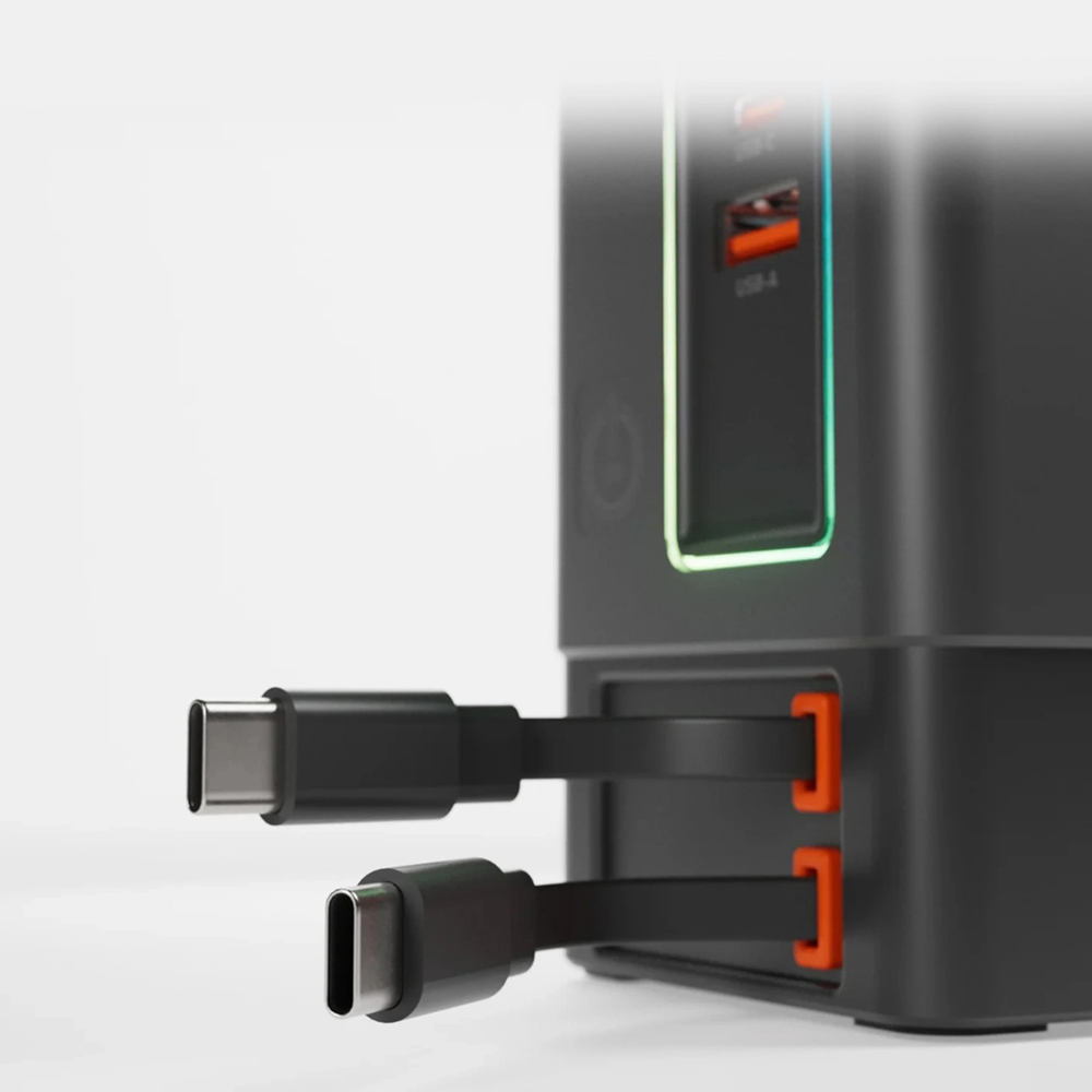 „SBS“ įkroviklis 6 viename su „MagSafe“, stovu ir USB-C laidais, 65 W – Juodas