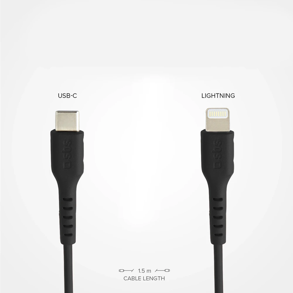 SBS TECABLELIGTC1K USB-C – Lightning kabelis 1m – juodos spalvos