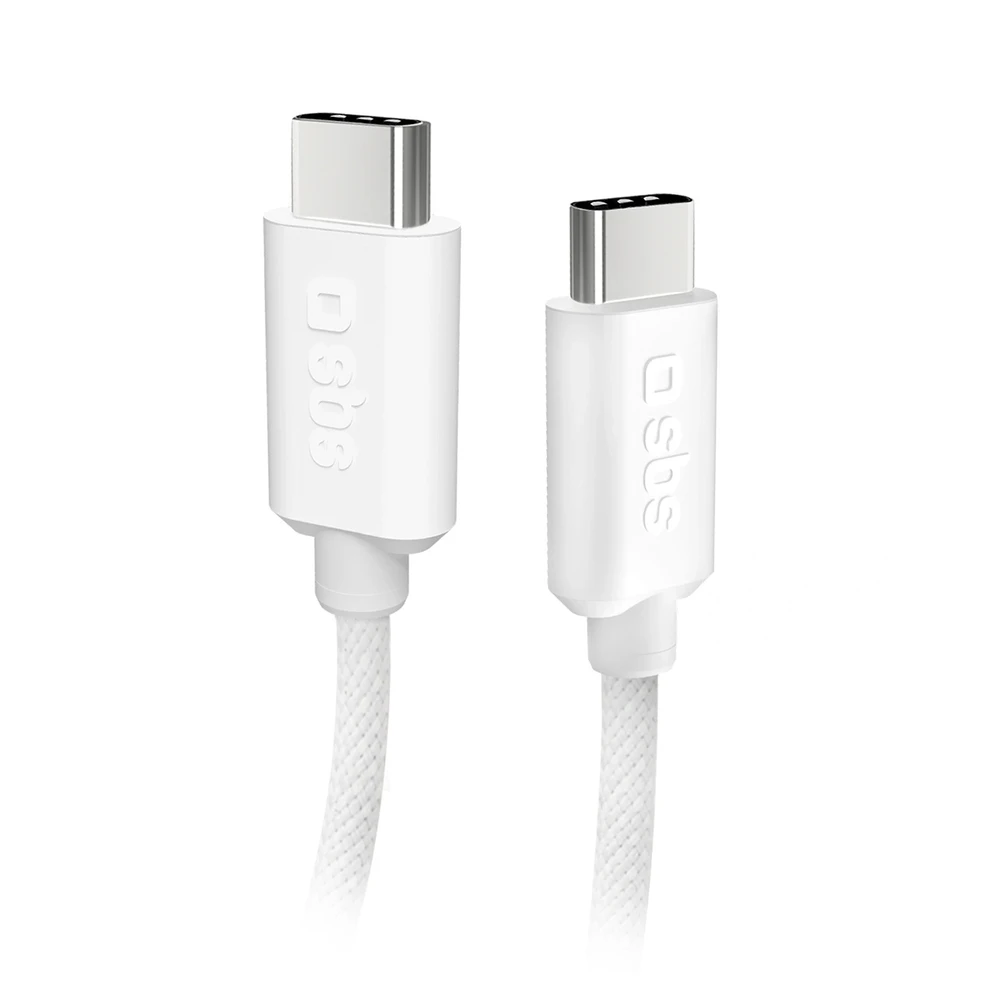 SBS TECABLETISSUETCCG USB-C – USB-C 1.5m 60W pintas kabelis – pilkos spalvos