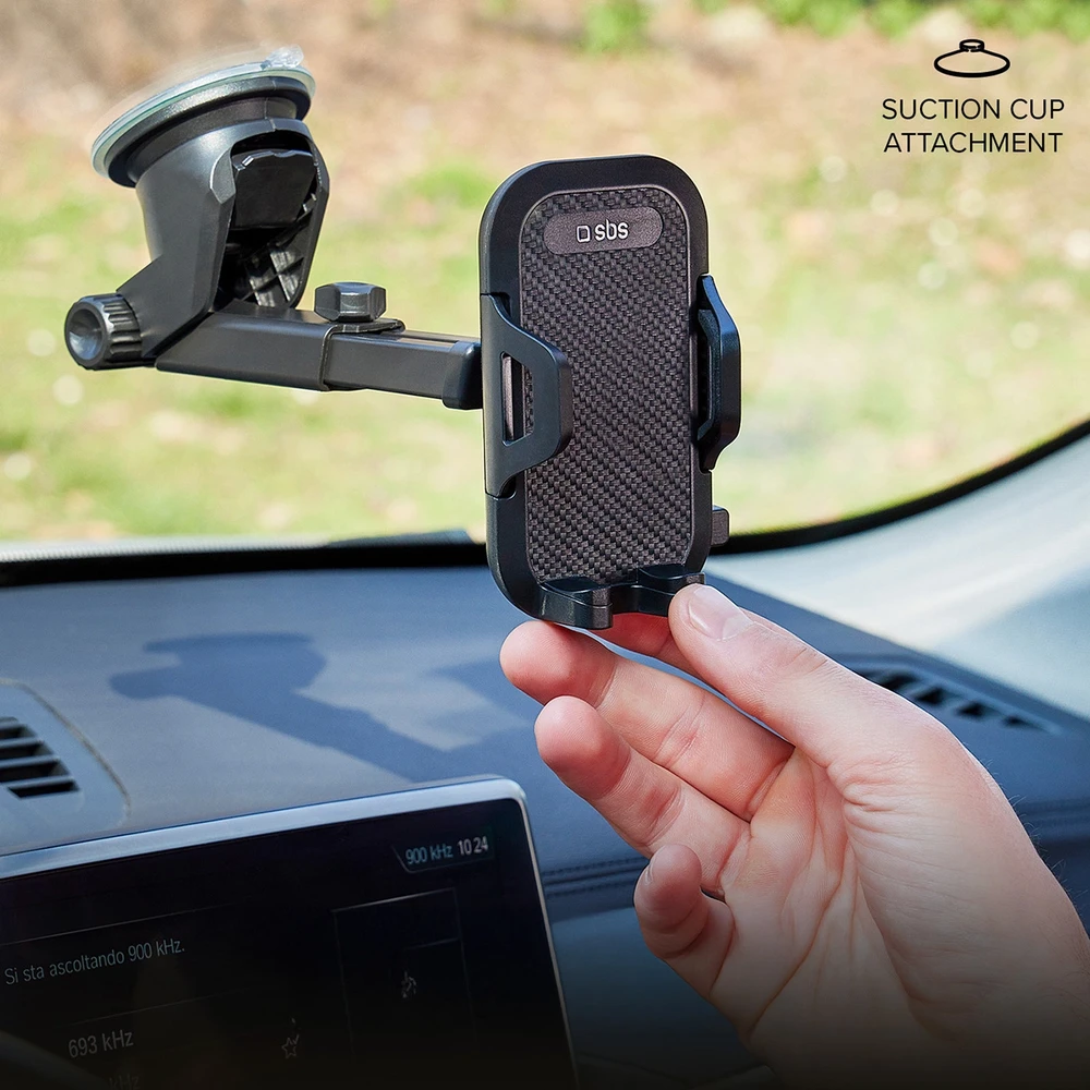 SBS Teleskopinis automobilinis laikiklis with suction cup juodos spalvos