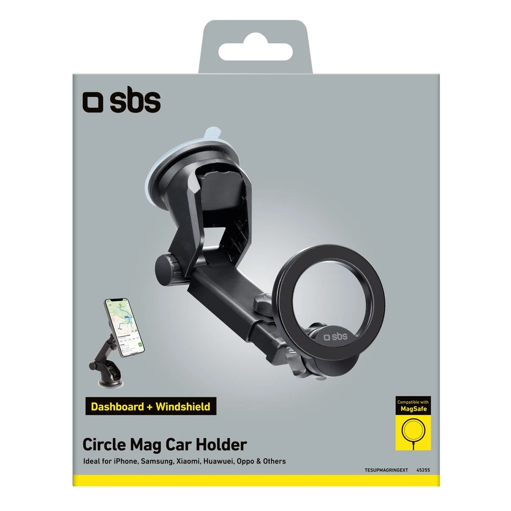 SBS TESUPMAGRINGEXT Išmanusis telefonas Holder for Dashboard and Windshield, MagSafe Compatible – Juodas