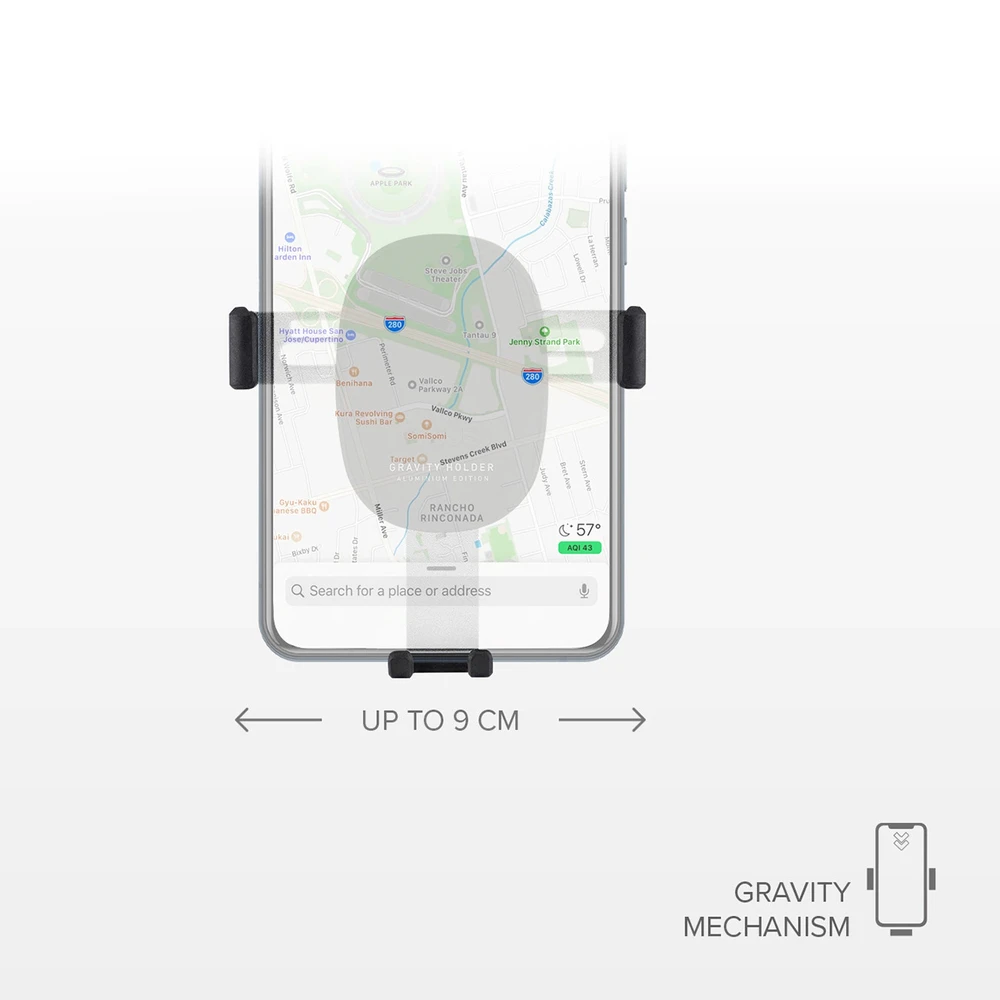 SBS TESUPPCLIPGRAVK telefono laikiklis for air vent, gravity – juodos spalvos