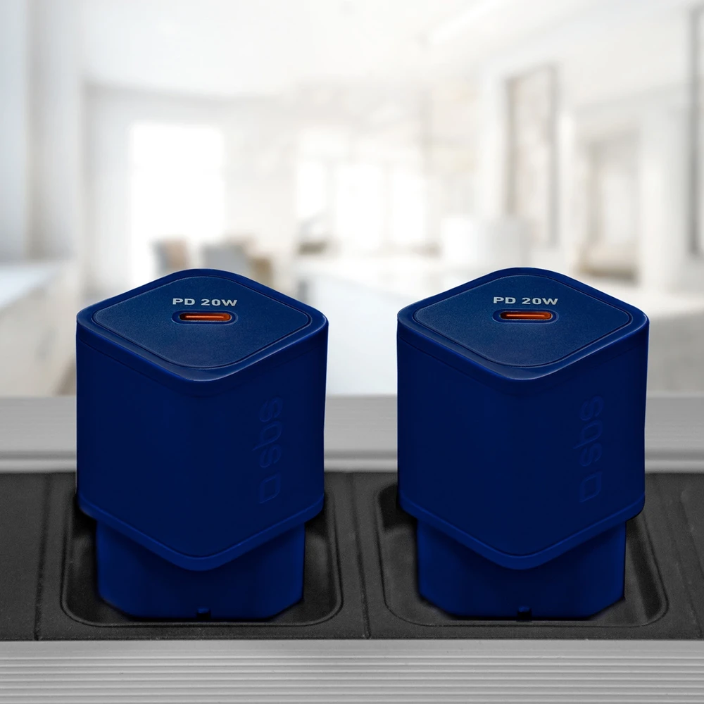 SBS TETRGAN1C20B 20W GaN laidinis įkroviklis su Power Delivery – Mėlyna