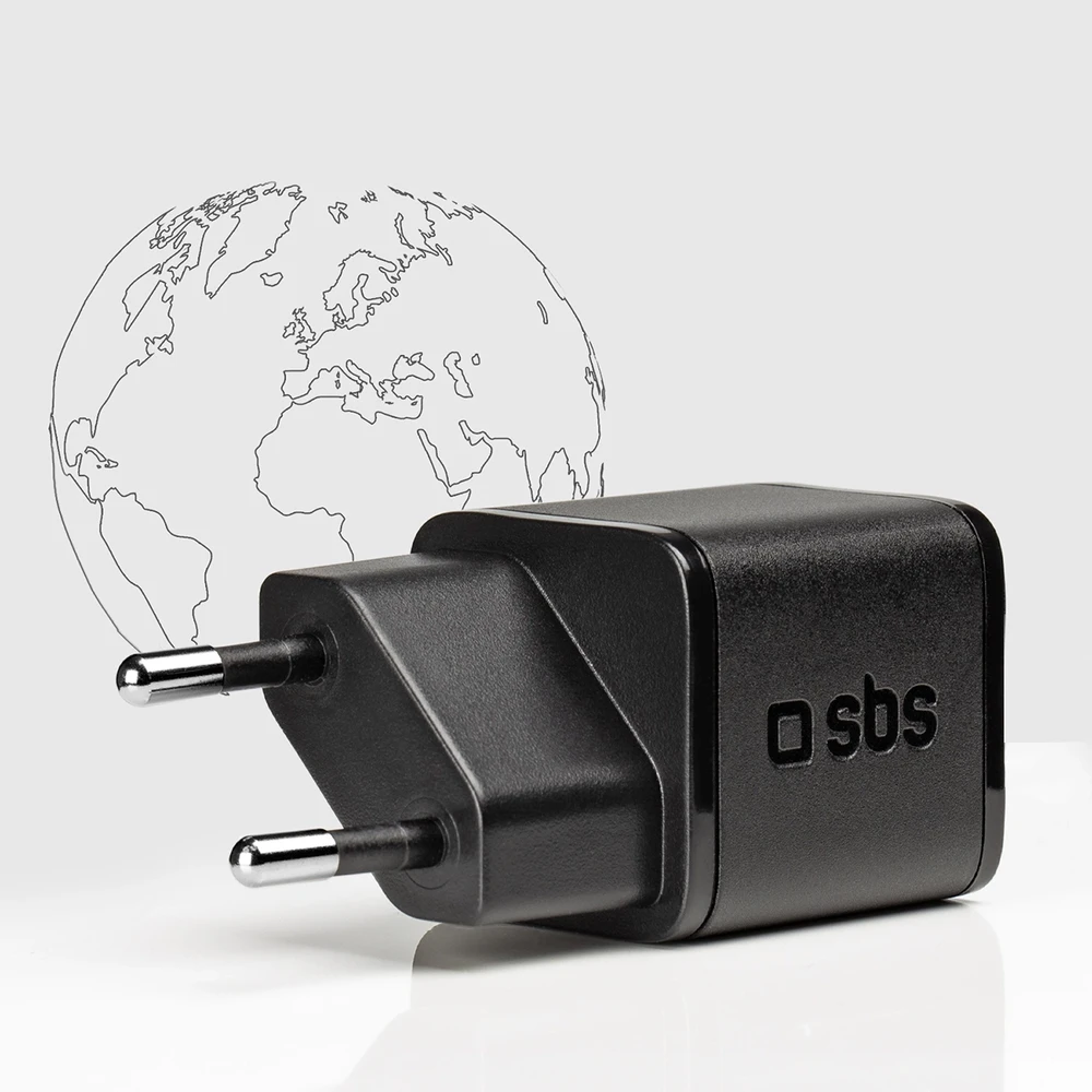 SBS TETRGAN1C20K 20W GaN USB-C laidinis įkroviklis su Power Delivery – juodos spalvos