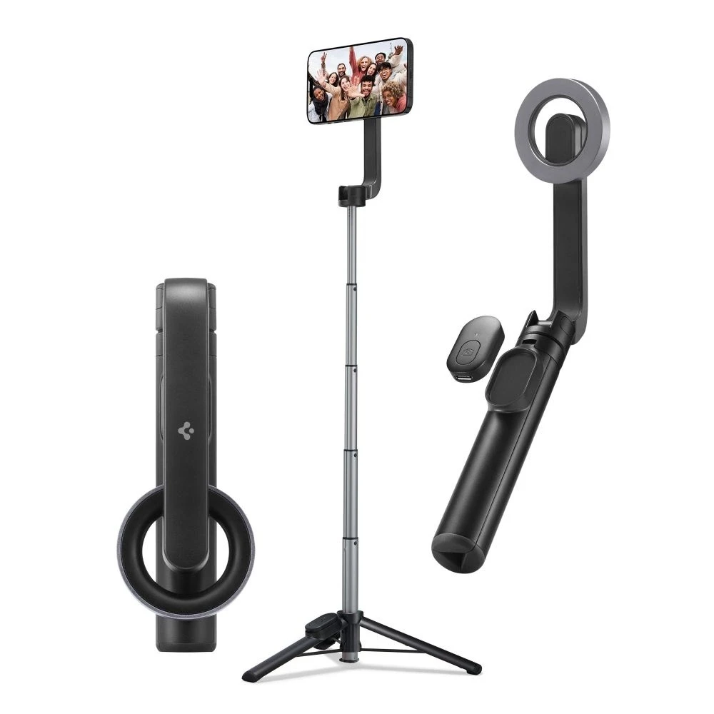 Spigen S570W MagSafe Bluetooth Selfie Stick Tripod – Išmanusis telefonas stand / selfie stick holder Juodas