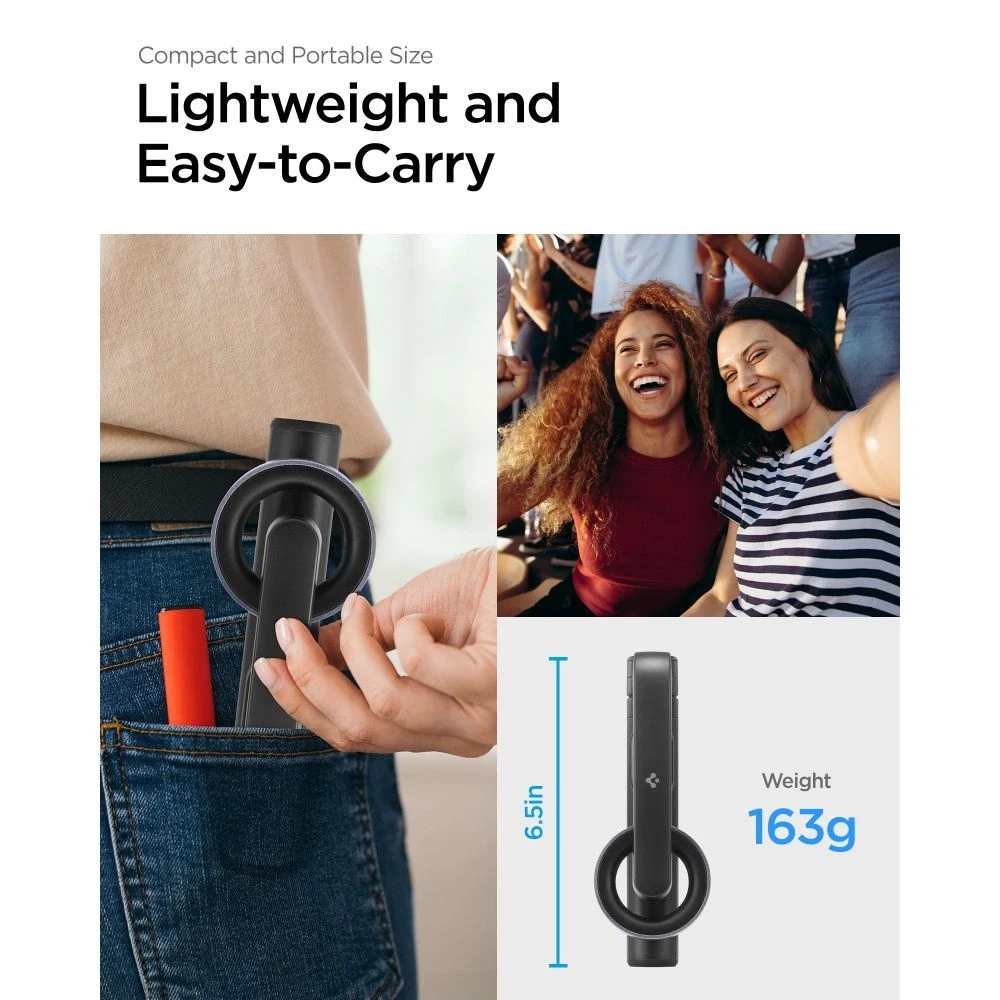 Spigen S570W MagSafe Bluetooth Selfie Stick Tripod – Išmanusis telefonas stand / selfie stick holder Juodas