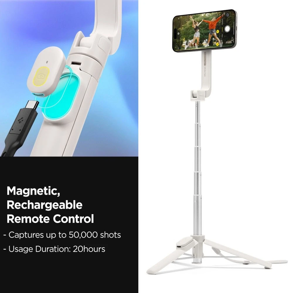 Asmenukių lazda Spigen S571W MagSafe Bluetooth with tripod – juodos spalvos