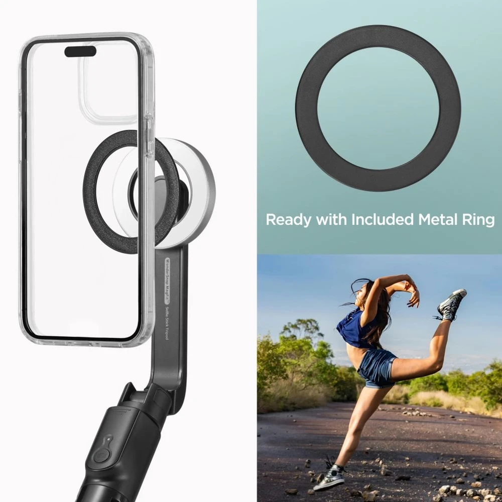 Spigen S580W MagSafe Bluetooth asmenukių lazda su trikoju – juodos spalvos