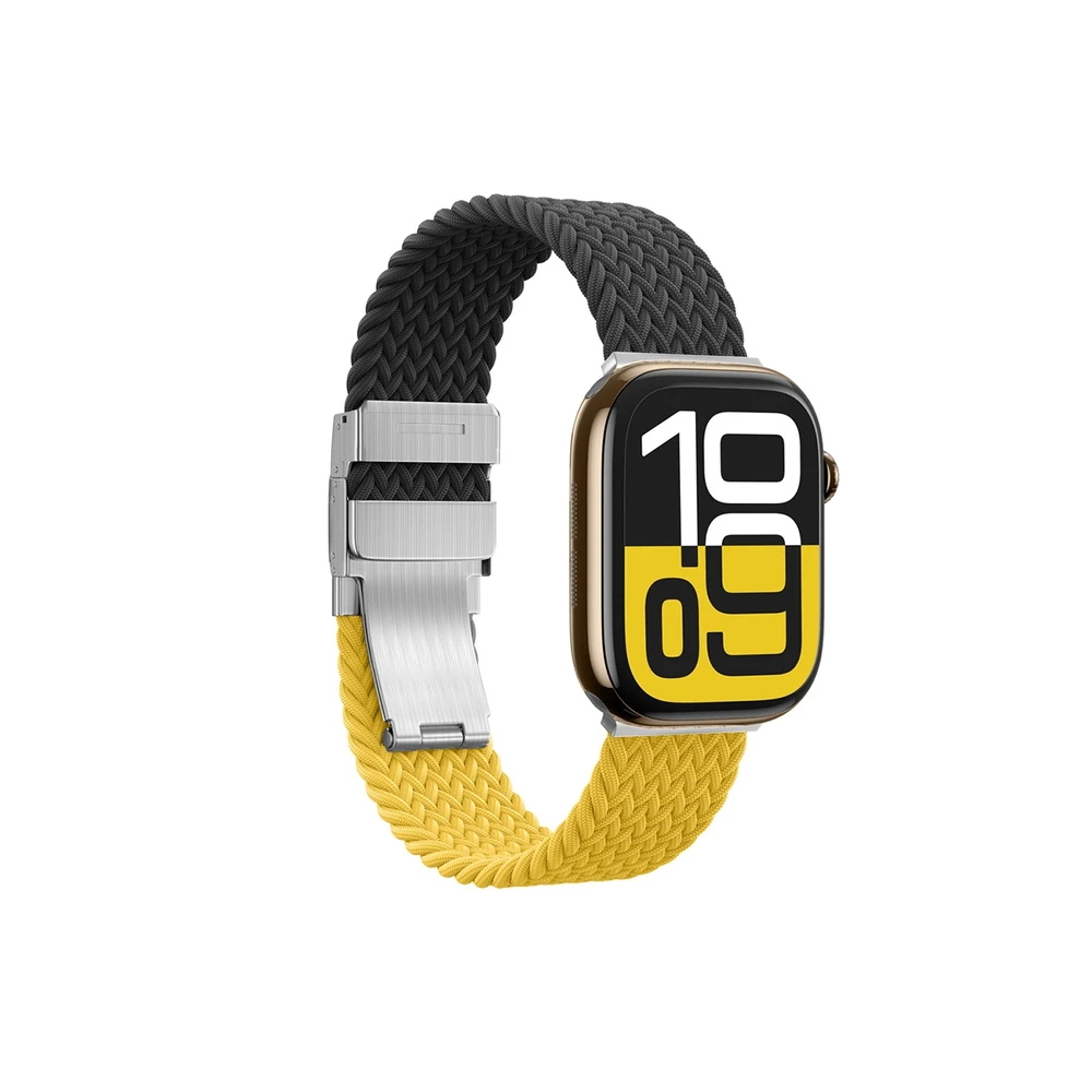 Set of 2 AmazingThing Blend Band skirta Apple Watch 45/46/49mm - geltonos spalvos-juodos spalvos/juodos spalvos