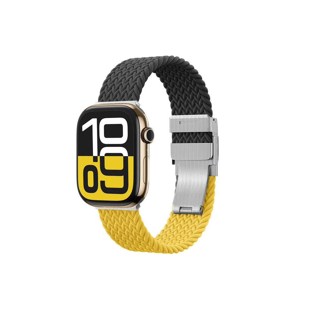 Set of 2 AmazingThing Blend Band skirta Apple Watch 45/46/49mm - geltonos spalvos-juodos spalvos/juodos spalvos