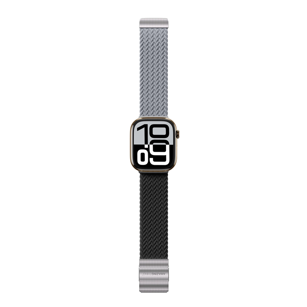 Set of 2 AmazingThing Blend Band for Watch 45/46/49mm – Pilkas-Juodas/Pilkas