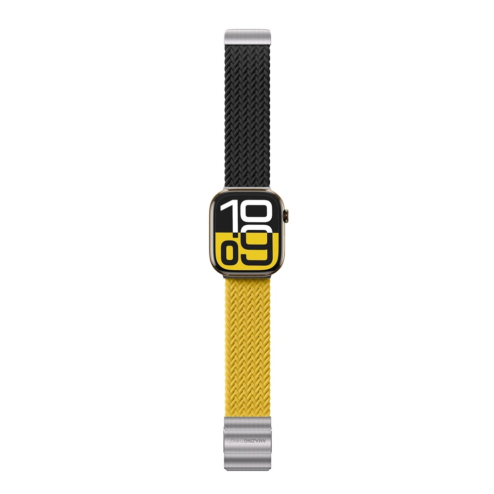 Set of 2 AmazingThing Blend Band skirta Apple Watch 45/46/49mm - geltonos spalvos-juodos spalvos/juodos spalvos