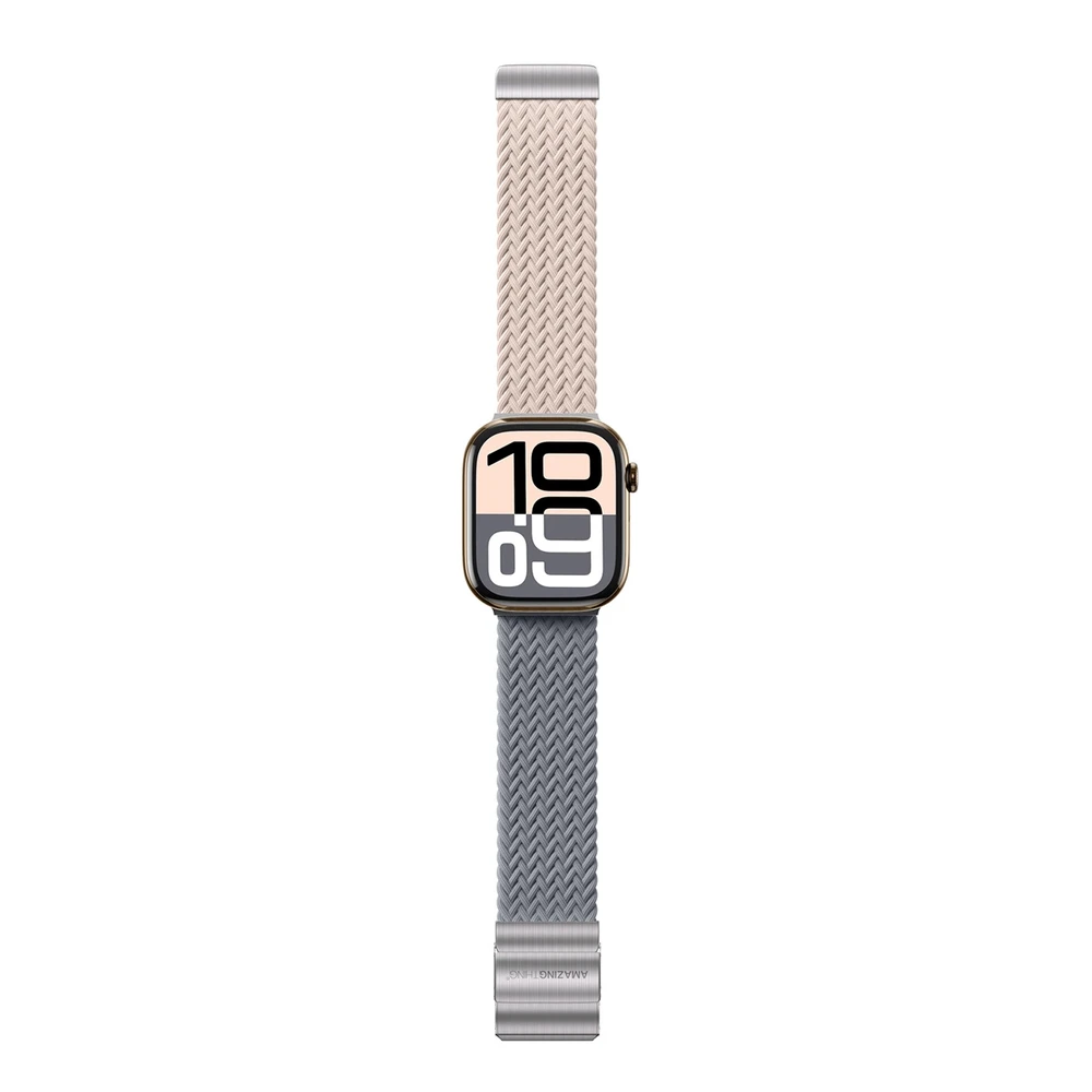 Set of 2 AmazingThing Blend Band for Apple Watch 45/46/49mm – Rožinė-Gray/Rožinė