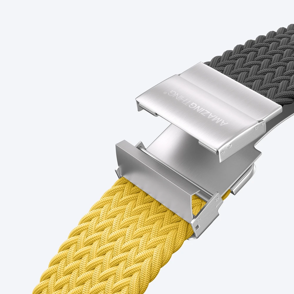 Set of 2 AmazingThing Blend Band skirta Apple Watch 45/46/49mm - geltonos spalvos-juodos spalvos/juodos spalvos