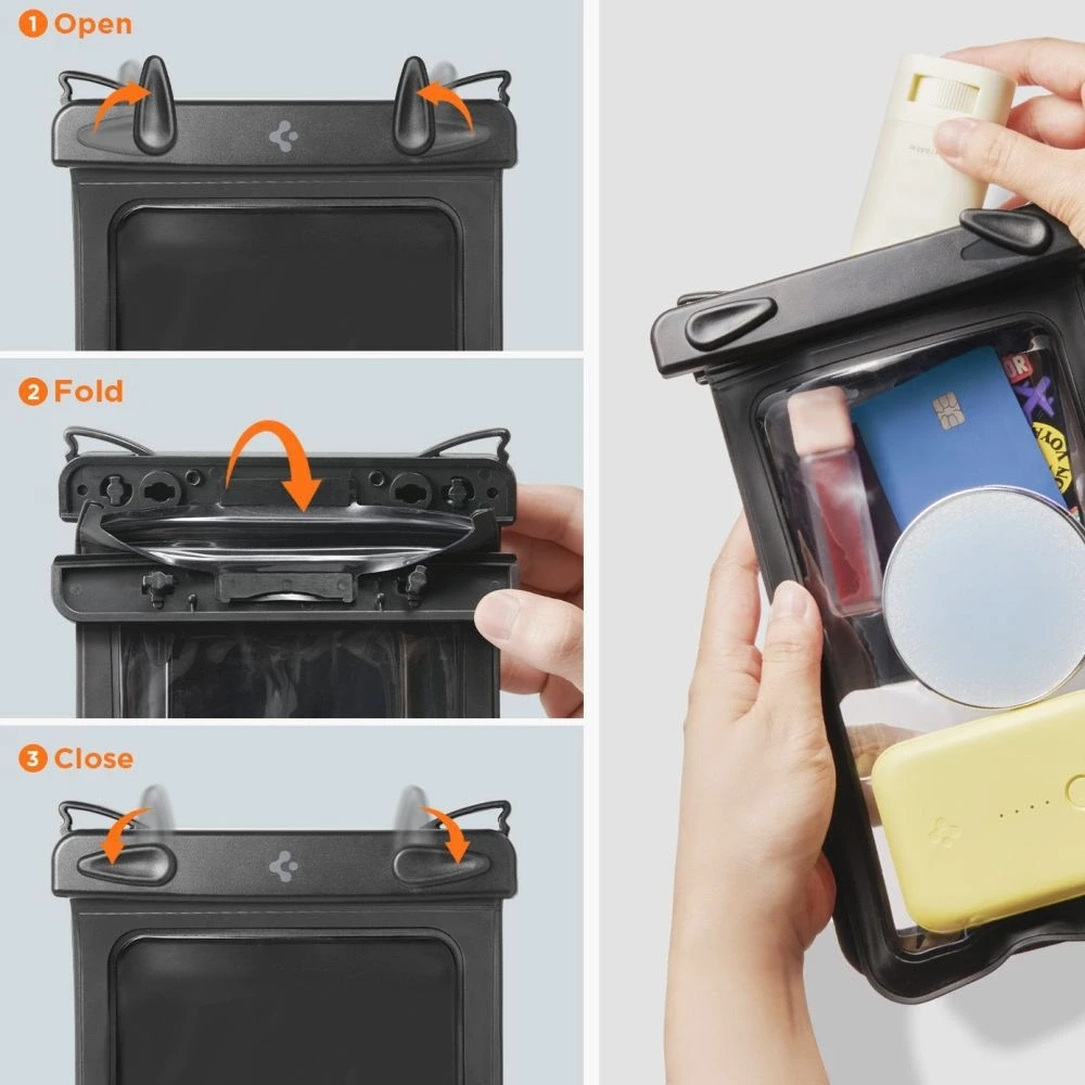 „Spigen Aqua Shield“ vandeniui atsparus dėklas A603, 1 vnt., juodas