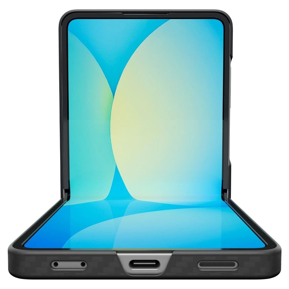 Juodas (Aramid) dėklas Samsung Galaxy Z Flip 7 telefonui „Spigen Airskin”
