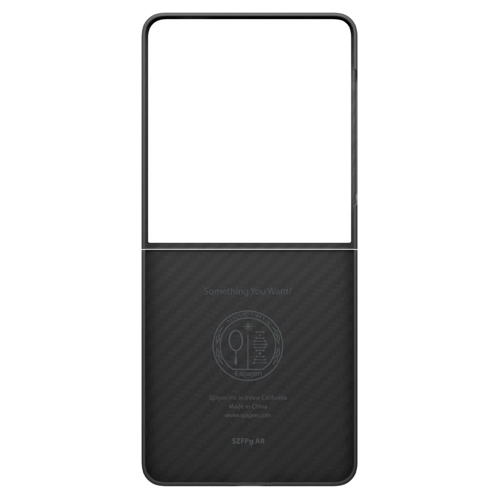 Juodas (Aramid) dėklas Samsung Galaxy Z Flip 7 telefonui „Spigen Airskin”