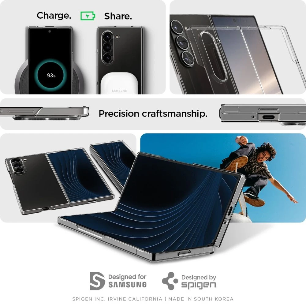 Spigen Airskin – dėklas skirtas Samsung Galaxy Z Fold 6 Crystal Clear